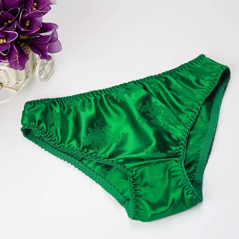 Silk Underwear Women's Large Size XXL e Breathable Antibacterial Low Waist Comfortable Innerwear Daily Use Cartoon Pat...