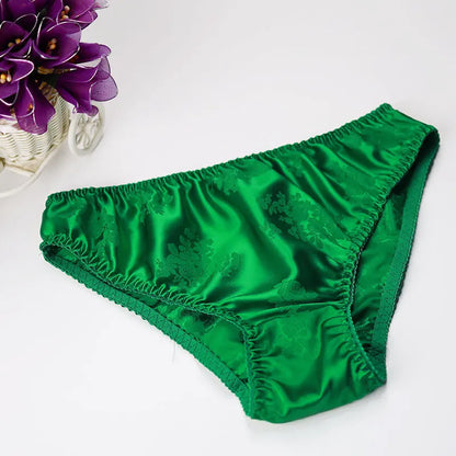 Silk Underwear Women's Large Size XXL e Breathable Antibacterial Low Waist Comfortable Innerwear Daily Use Cartoon Pat...