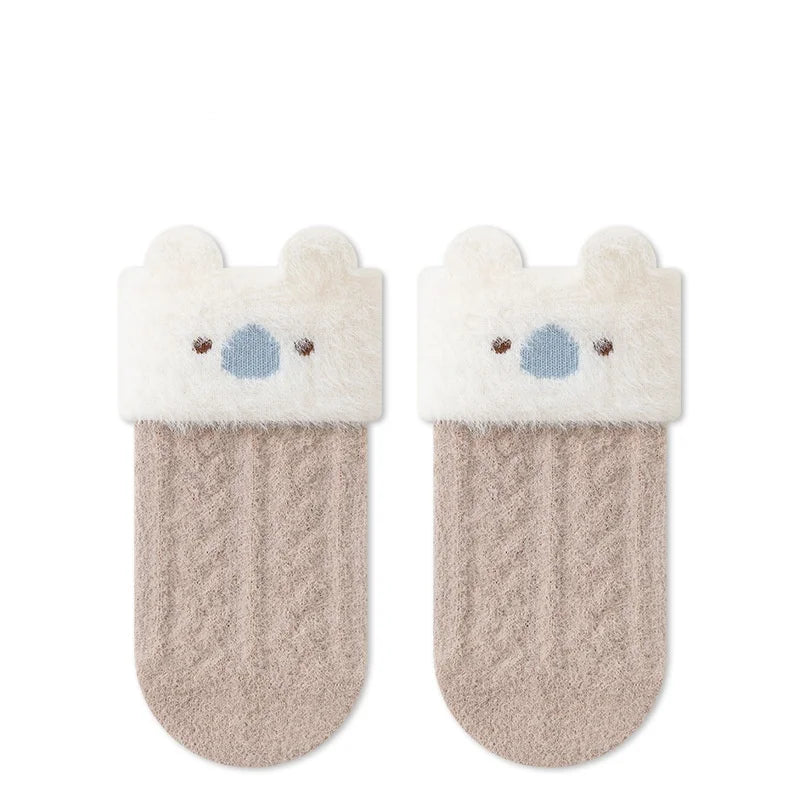 Newborn Baby Socks For Girls Boys Winter Warm Thick Cartoon Infant Toddler Sock Outdoors Warm Children's Floor Socks 0-5Years