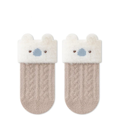Newborn Baby Socks For Girls Boys Winter Warm Thick Cartoon Infant Toddler Sock Outdoors Warm Children's Floor Socks 0-5Years