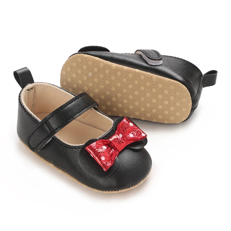 Baby Girl Cute Bow Shoes Spring Autumn Toddlers Prewalkers White Cotton Baptism Shoes Infant Soft Bottom First Walkers 0-18M