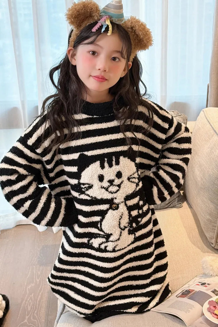 Girls Pajamas 2025 New Children's Nightgown Children's Autumn and Winter Loungewear