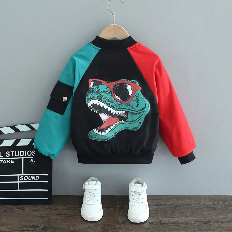 Children's Coat 2-14Y Boys' Spring Autumn Zip Jacket Kids's Windbreaker Tops Baseball Jacket