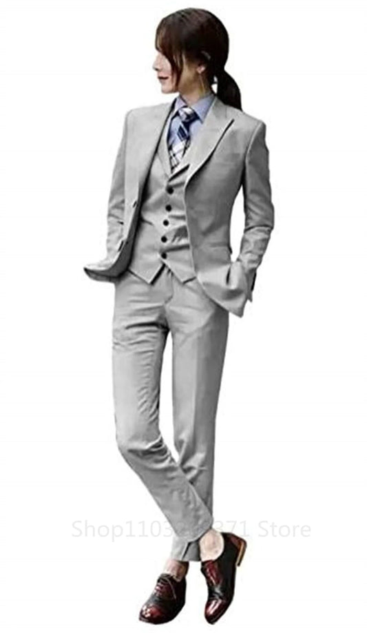 Women's Suits Three Piece Suits Business Plus Size Workwear Jackets Vests Pants Custom Sizes Ladies Groom Tuxedo Office Set