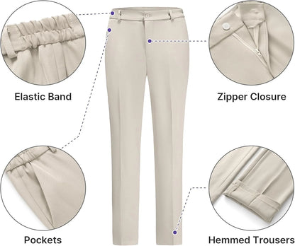 Women's Suiting Pants Suits for Women Dressy Double-Breasted Blazer Business Casual Outfits