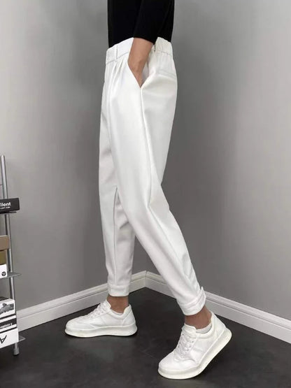 Draped Fluid Trousers for Men Office Work Man Suits Pants Plus Big Size Fabric Slacks Luxury Fashion Korean Reviews Many Dress