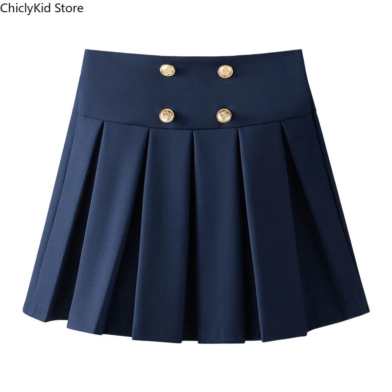 Girls Short Sleeve Blouse Skirt Boys British Shirt Shorts Children Kindergarten Students Summer Clothes Sets Kids School Uniform