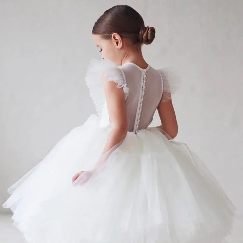 Girls Summer Dress Fashion Bow Birthday Party Princess Dresses Clothing Children Outfits Vestidos LT