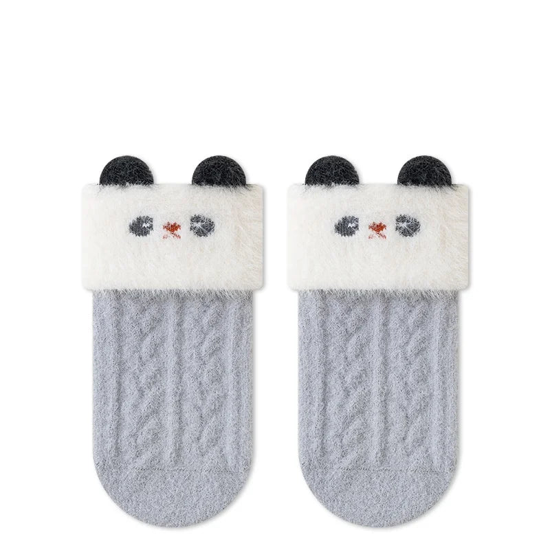 Newborn Baby Socks For Girls Boys Winter Warm Thick Cartoon Infant Toddler Sock Outdoors Warm Children's Floor Socks 0-5Years