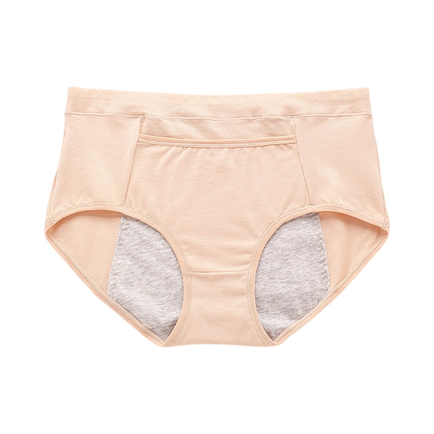 High Waisted Elasticity Underwear Breathable Period Underwear Solid Color Sanitary High Waisted Underwear For Women