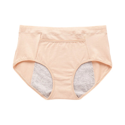 High Waisted Elasticity Underwear Breathable Period Underwear Solid Color Sanitary High Waisted Underwear For Women