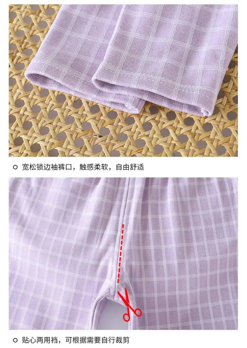 Boys and Girls children's Pajama Set autumn winter Korean Style Plaid Cardigan Lapel long-sleeved PJs Set Loungewear Two-piece