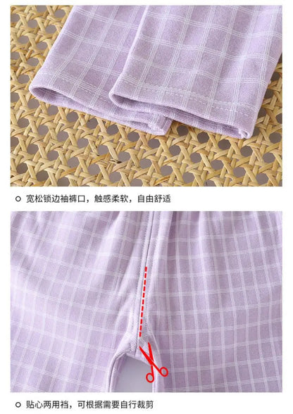Boys and Girls children's Pajama Set autumn winter Korean Style Plaid Cardigan Lapel long-sleeved PJs Set Loungewear Two-piece
