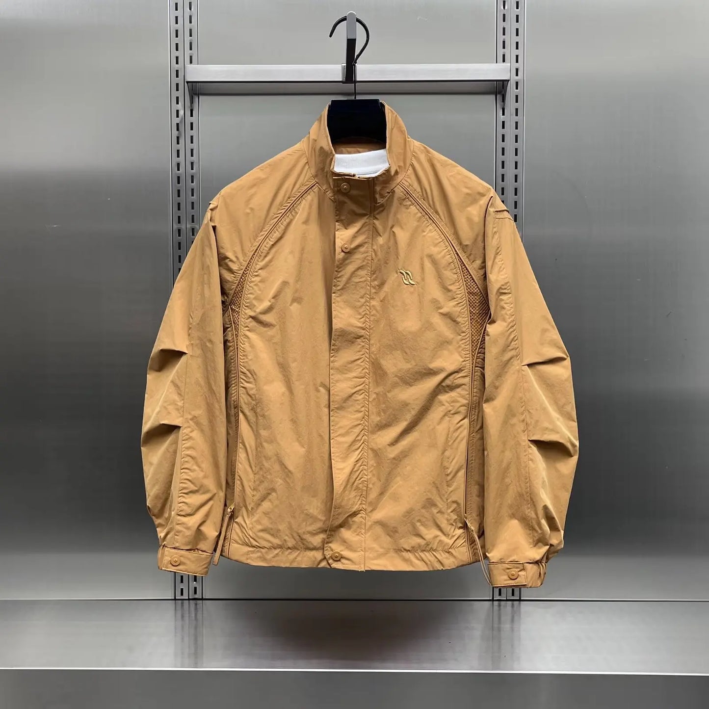 Men's Coat New 2026 Tooling Stand-up Collar Jacket Spring and Autumn Outdoor Casual Top