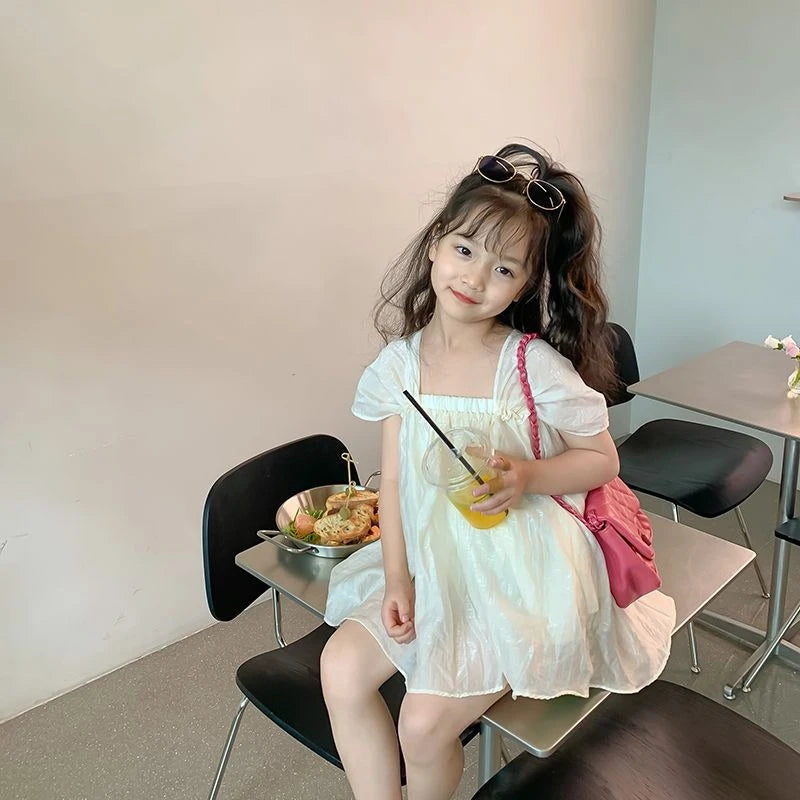 Girls Blouse 2026 New Summer Korean Style Kids Loose Short Sleeve Shirt Stylish Casual Top for Children