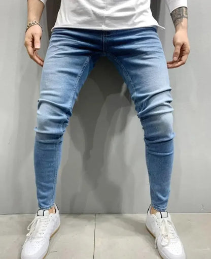 Ripped Jeans Men Stretch Skinny Grey Blue Black Hip Hop Denim Trousers Streetwear Casual Slim Fit Jeans for Men Jogging jean