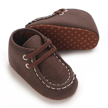 Classic Casual  Baby Shoes for Boys 0-1 Year Old Lace-Up Spring Autumn Soft Sole Comfortable Casual Walking Shoes