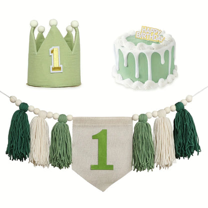 Baby Boy Girls First 1st Birthday Party Decorations Backdrop Wall Hangings Decorative for Kids Bedroom Nursery Wall Decor
