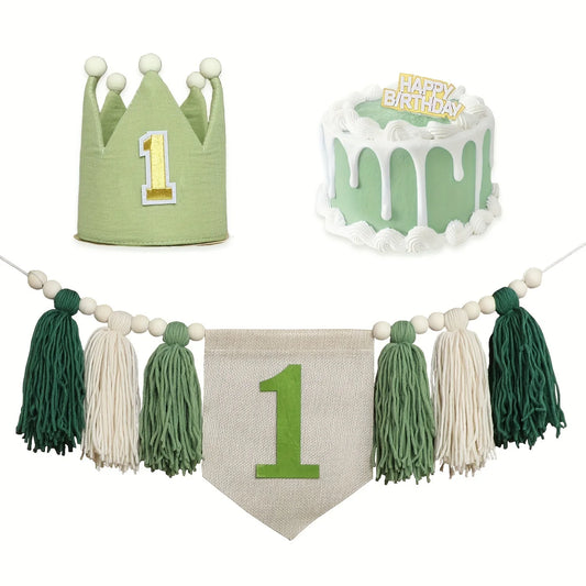 Baby Boy Girls First 1st Birthday Party Decorations Backdrop Wall Hangings Decorative for Kids Bedroom Nursery Wall Decor