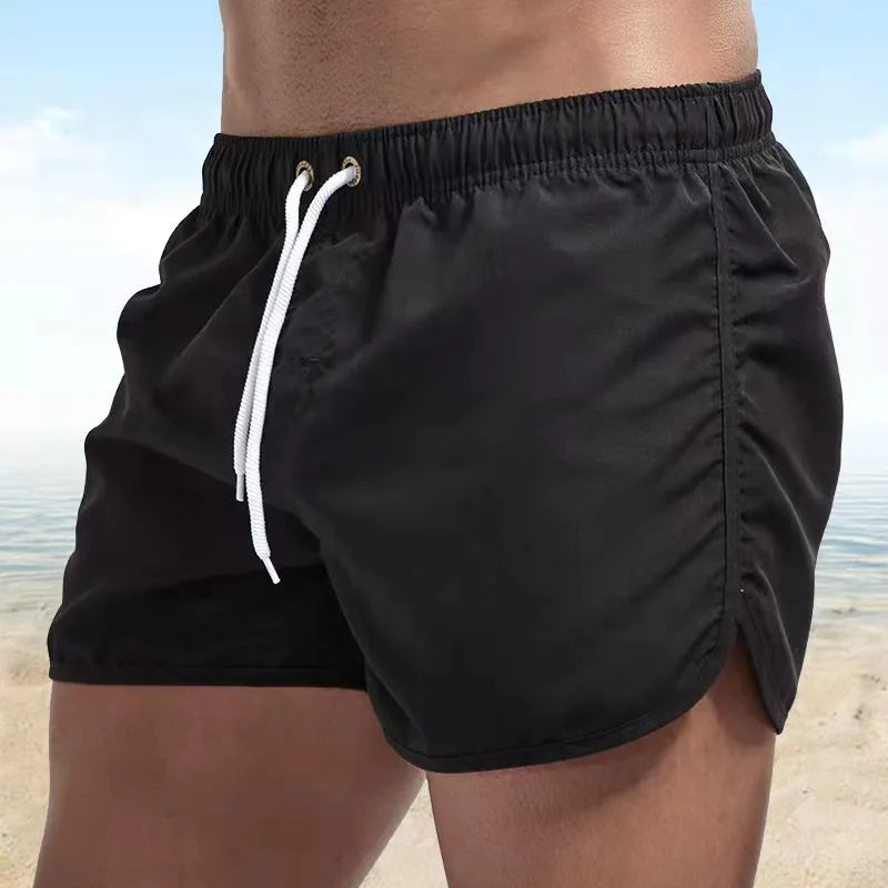 Summer Men's Swimwear Bear Printed Shorts Brand Beachwear Sexy Swim Trunks Men Swimsuit Low Waist Breathable Beach Surfing