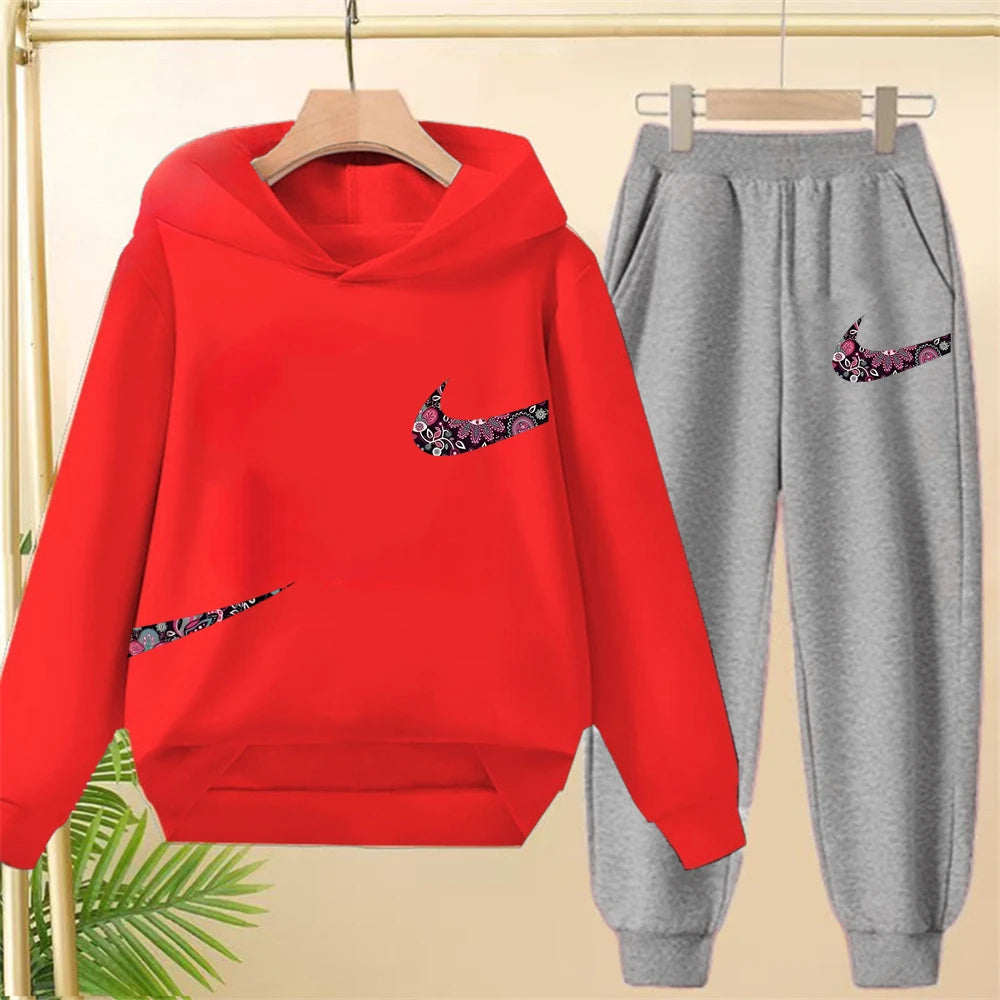 Children's Hoodie Coat +Pants black Children Boys Girls Hoodie Tops Leisure Sweatshirr Toddler 3-12 Year new fashion Clothing