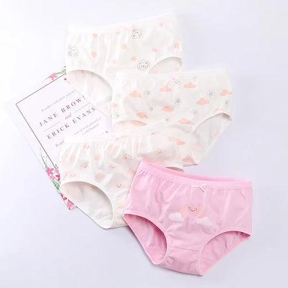 4 Pcs/Lot Girls Underwear Soft Cotton Panties Girls Teens Underpants Baby Girl Kids Children's Triangle Shorts 3-16 Years Old