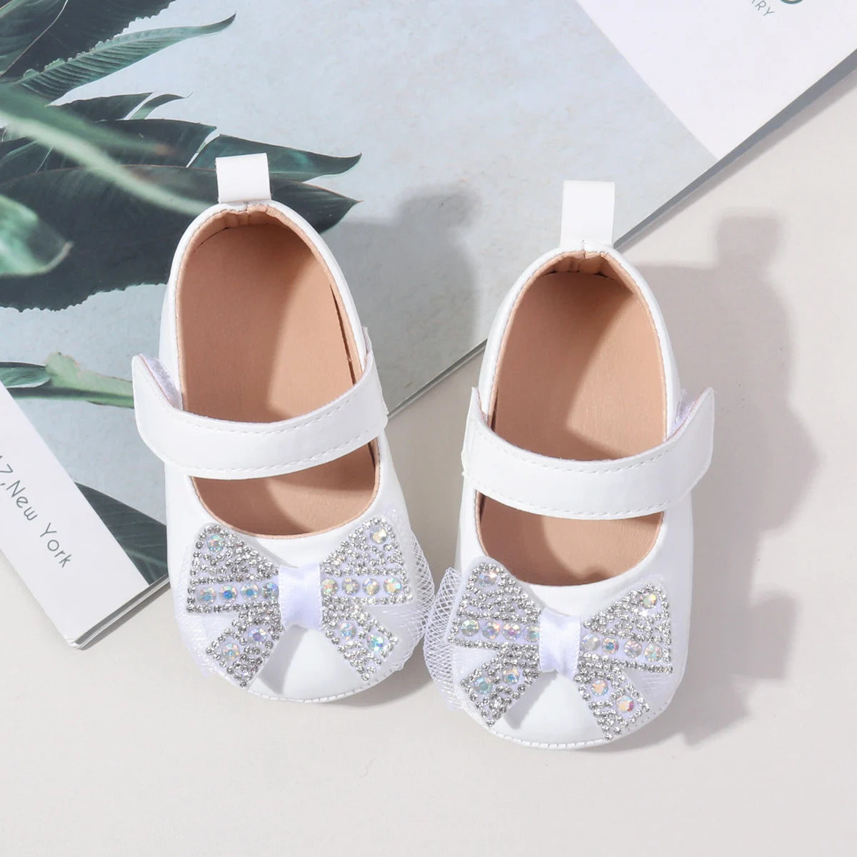 Baby Girls Shoes PU Toddler Princess Dress Shoes For Girls With Bowknot Flat Non-Slip Rubber Soles Spring Summse Infant Shoes