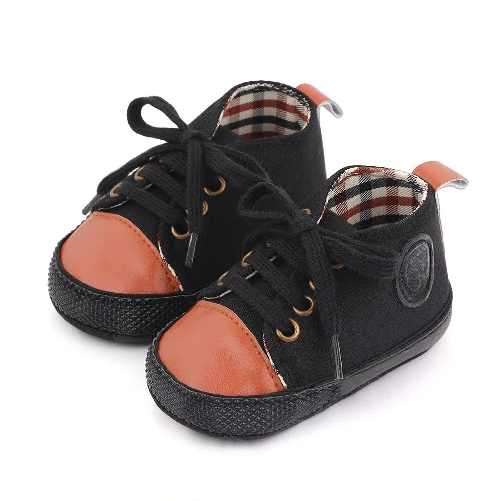 Baby Boys Shoes Canvas Sports Sneakers Casual Spring Soft Sole Anti-Slip Toddler Girls First Walkers Crib Shoes 0-18Months