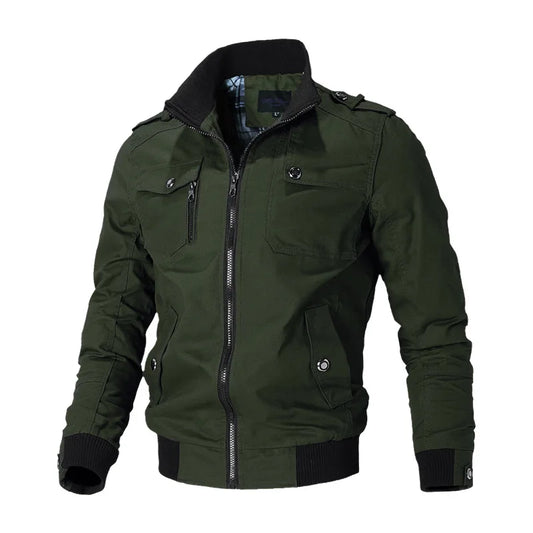 Men Military Jackets Chaquetas Stand-up Collar Casual Coats High Quality Men Multi-pocket Tooling Jackets Spring Autumn Coats  5