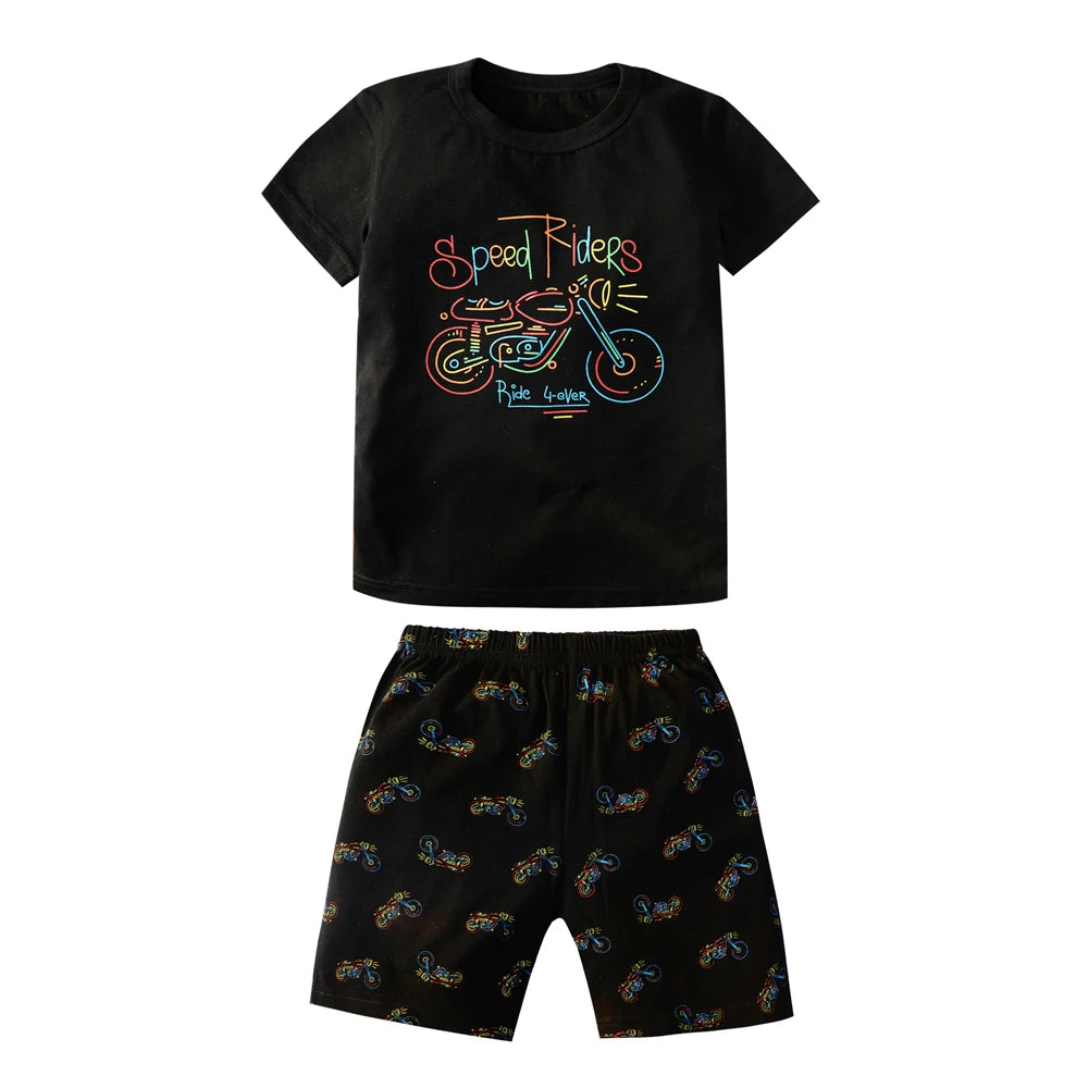 Girls Cool Panda Home Clothes Kids Cartoon Priting Pajamas Children Monster Dinosaur Sleepwear Unicorn Pijama For 2-12 Years