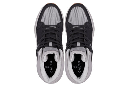 CALTO - S23412 - 3.2 Inches Taller (Black/Grey Sole) - High-Top Height-Boosting Sneaker