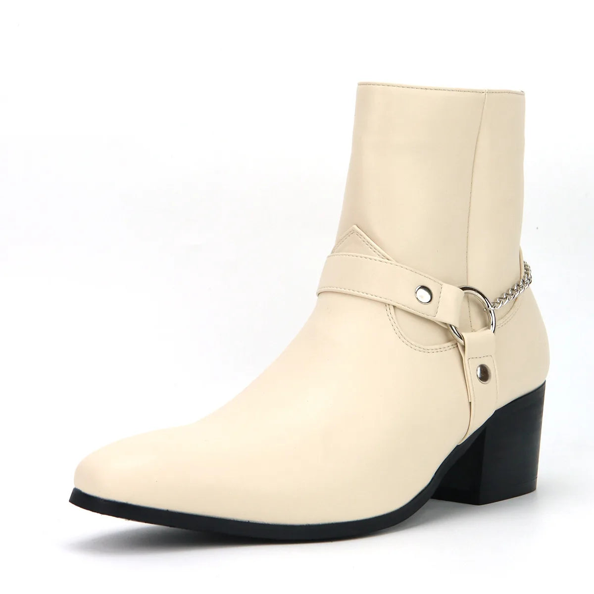Fashion Men's Boots Designer Mid-Calf High Heel Boot 2025 New Chelsea Boots Luxury Leather Boots for Men Big Size47 Botas Hombre