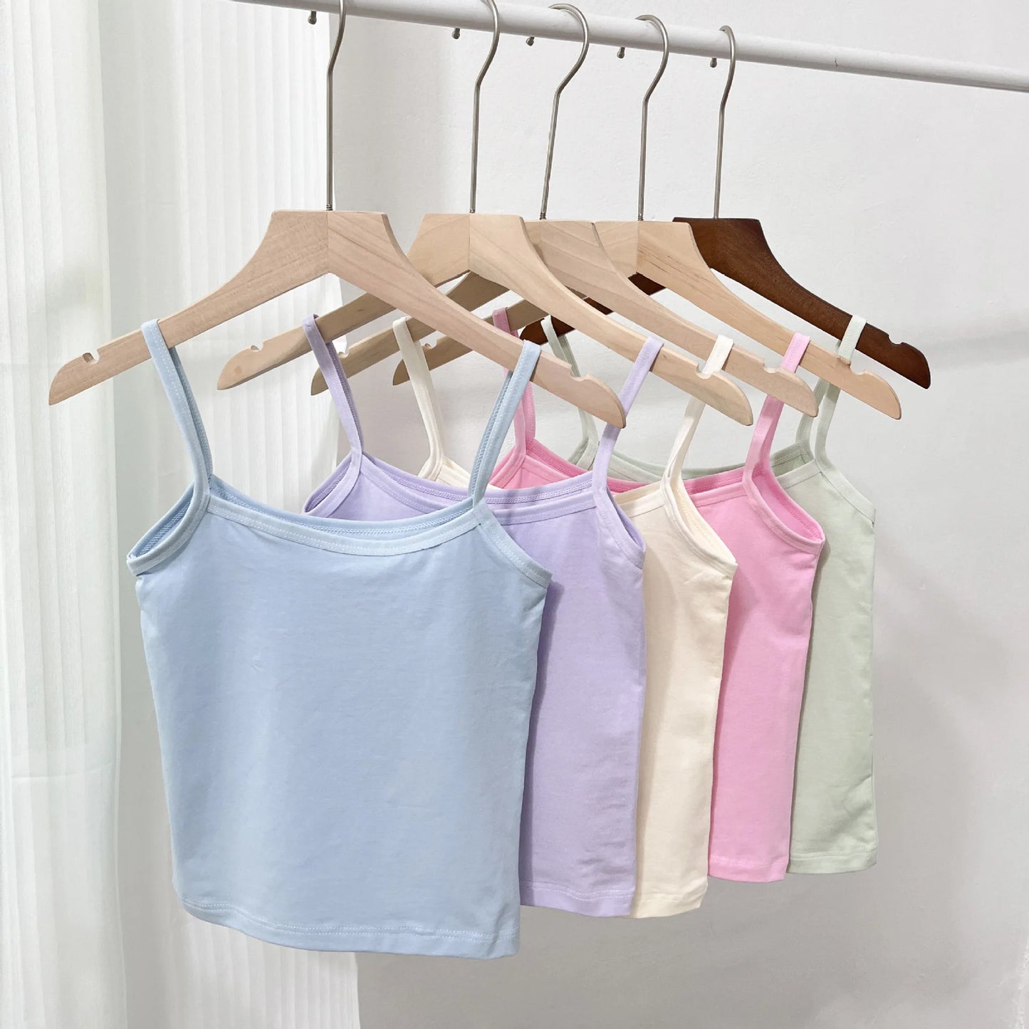Adolescent Girls' Underwear Vest Without Steel Ring Elementary School Students' Strapless Solid Color Vest Children's Base Shirt