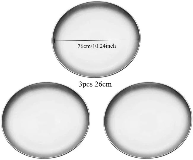 High Quality Gold Silver Tray Stainless Steel Dining Disc Round Bone Spitting Dishes Fruit Meat Dessert Plate Kitchen Tableware