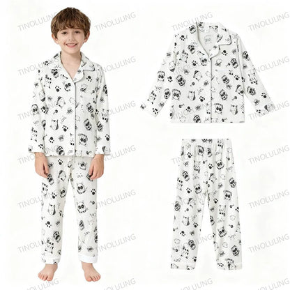 Soft Cotton Pajamas for Girls Cartoon Animal Print Pyjama Sets Children's Pijamas Sleepwear Suit Kid Long Sleeve Loungewear