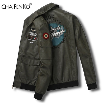 Man Leisure Fashion Locomotive Coats New Leather Clothing Jacket Spring Autumn Windproof Simplicity Keep Warm Coat Tops Man