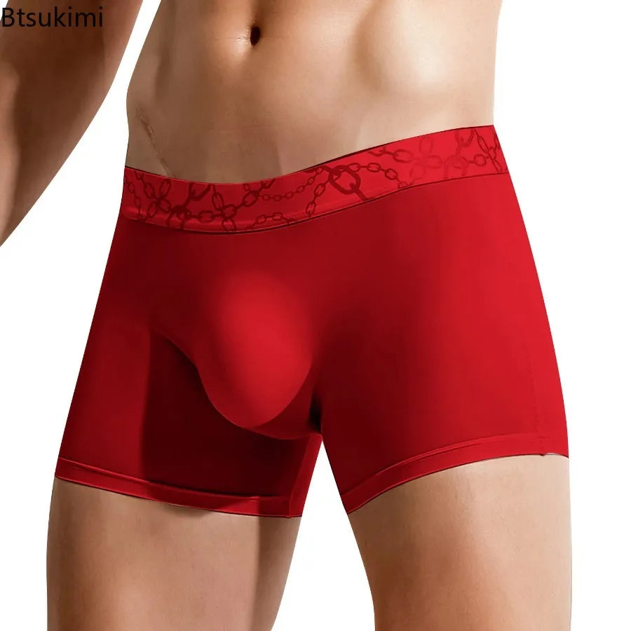 Men's Soft Fabric Sexy Underwear Low Waisted Fashionable Sexy Comfortable Breathable Flat Angle Underwear Japanese Man Underwear
