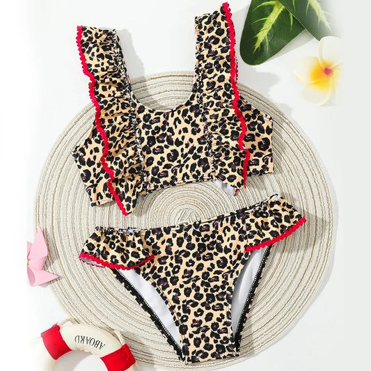 Girls Swimsuits Sets Children's Summer Fashion Beachwear Suit 2025 New Kids Swimming Costume Girl Print 2Pcs Outfits 4-8Y