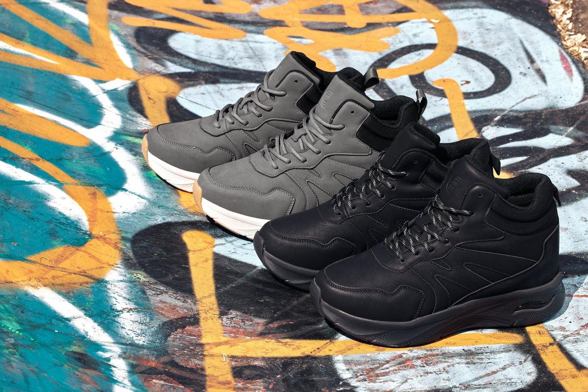 CALTO - S25425 - 3.6 Inches Taller (Grey) - Lightweight Work Style Casual Sneak-Boot
