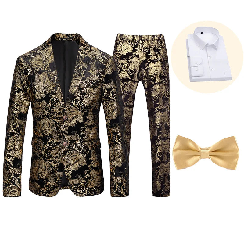 2026 Men's Suit Two Piece Sets Single-breasted Blazer Jackets and Pants Wedding Suits for Men Party Banquet Tuxedo Dress Outfits
