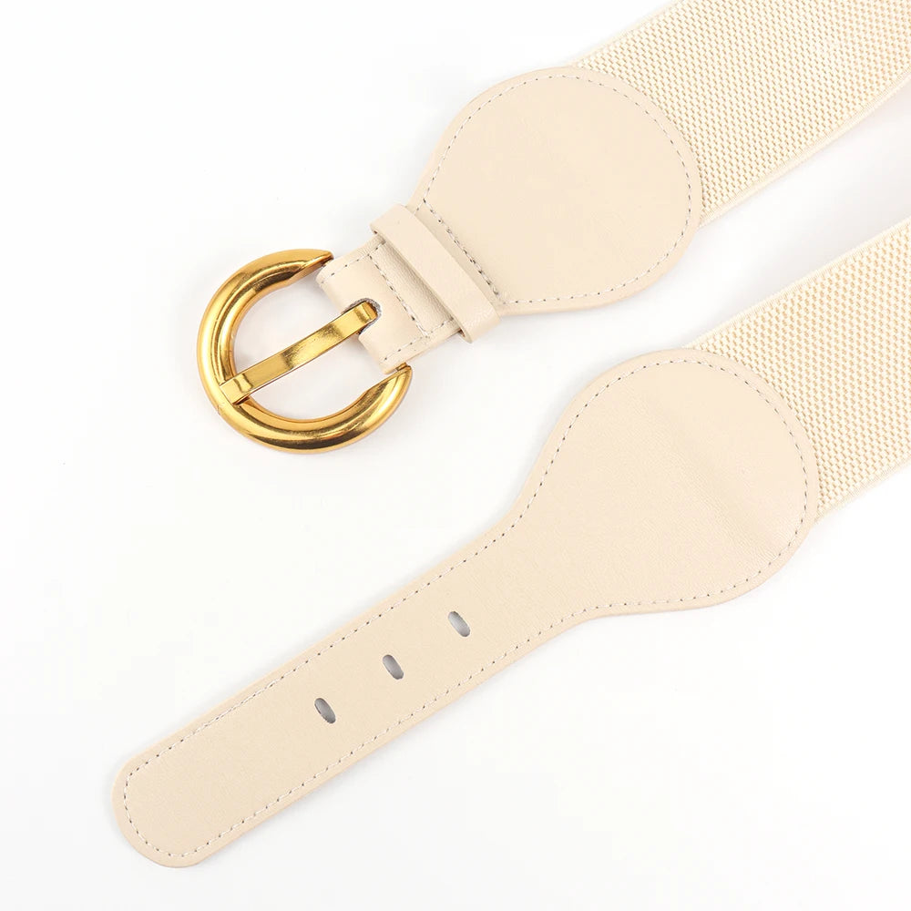 Women Belts PU Leather Corset Belt Female Metal Buckle Belts for Ladies Leisure Dress Jeans Wide Waistband