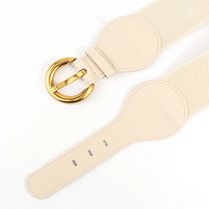 Women Belts PU Leather Corset Belt Female Metal Buckle Belts for Ladies Leisure Dress Jeans Wide Waistband