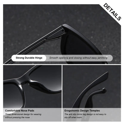 BARCUR Fashion Energetic Polarized Sunglasses for Women – Transparent Lightweight PC Frame Oval UV400 Protection Ladies Holiday Sun Glasses with Stylish Mirror Lens and Elegant White Gift Box – Perfect for Travel Beach & Summer Outings