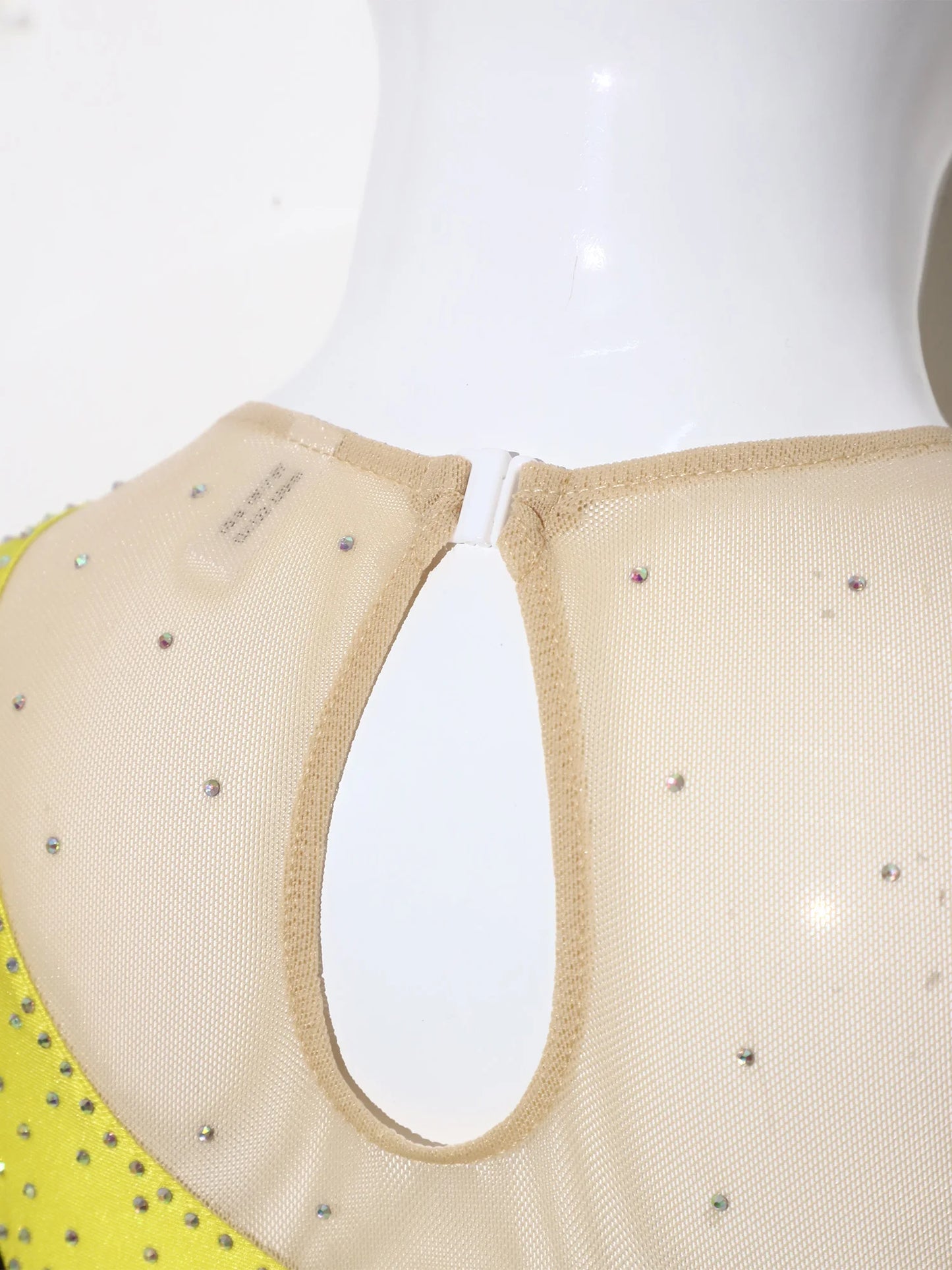 Teens Girls Lyrical Dance Dress Skating Rhythmic Gymnastics Costume Contrast Color Asymmetrical Split Rhinestones Leotard Dress