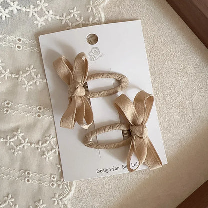 Belt Bow Baby Hair Clip for Girl Sweet Fashion Solid Color Leaf Series Barrettes for Toddler Cute BB Clip Kids Hair Accessories