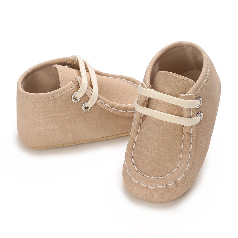 Classic Casual  Baby Shoes for Boys 0-1 Year Old Lace-Up Spring Autumn Soft Sole Comfortable Casual Walking Shoes