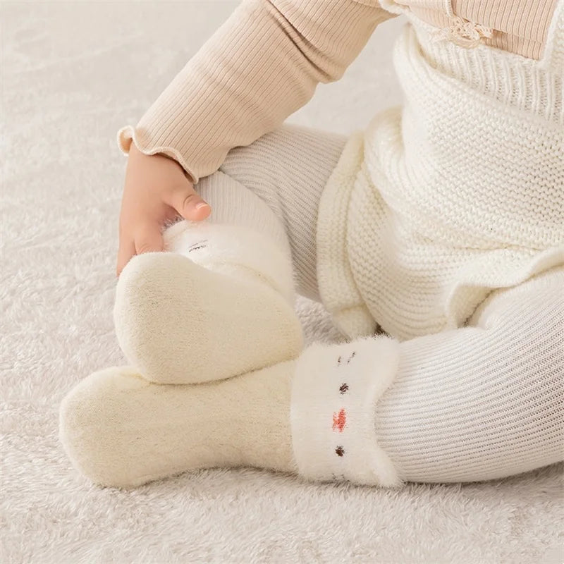 Newborn Baby Socks For Girls Boys Winter Warm Thick Cartoon Infant Toddler Sock Outdoors Warm Children's Floor Socks 0-5Years