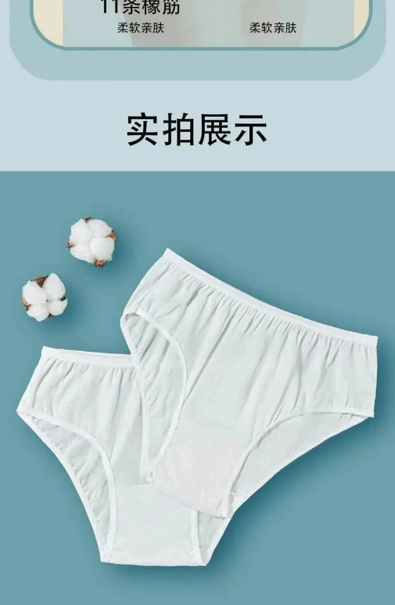 Disposable Sterile Underwear for Women Waiting for Childbirth After Confinement, Large Size Free Wash Travel Necessities
