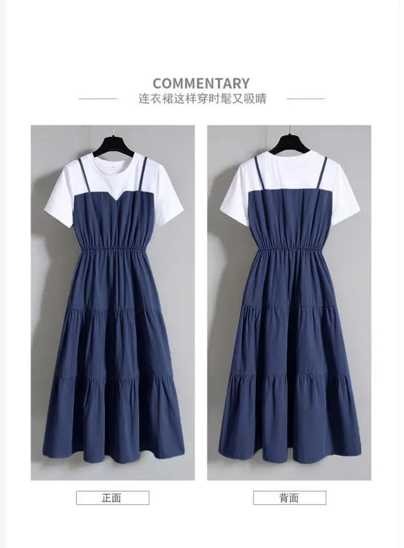 Fashion 10 12 14 16 Years Teenage Girls Dress Back To School Casual Style Large Sizes Suspenders One-piece Girl's Summer Dresses