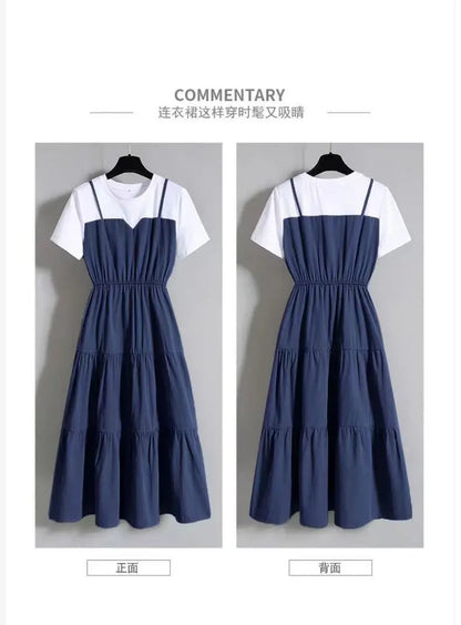 Fashion 10 12 14 16 Years Teenage Girls Dress Back To School Casual Style Large Sizes Suspenders One-piece Girl's Summer Dresses